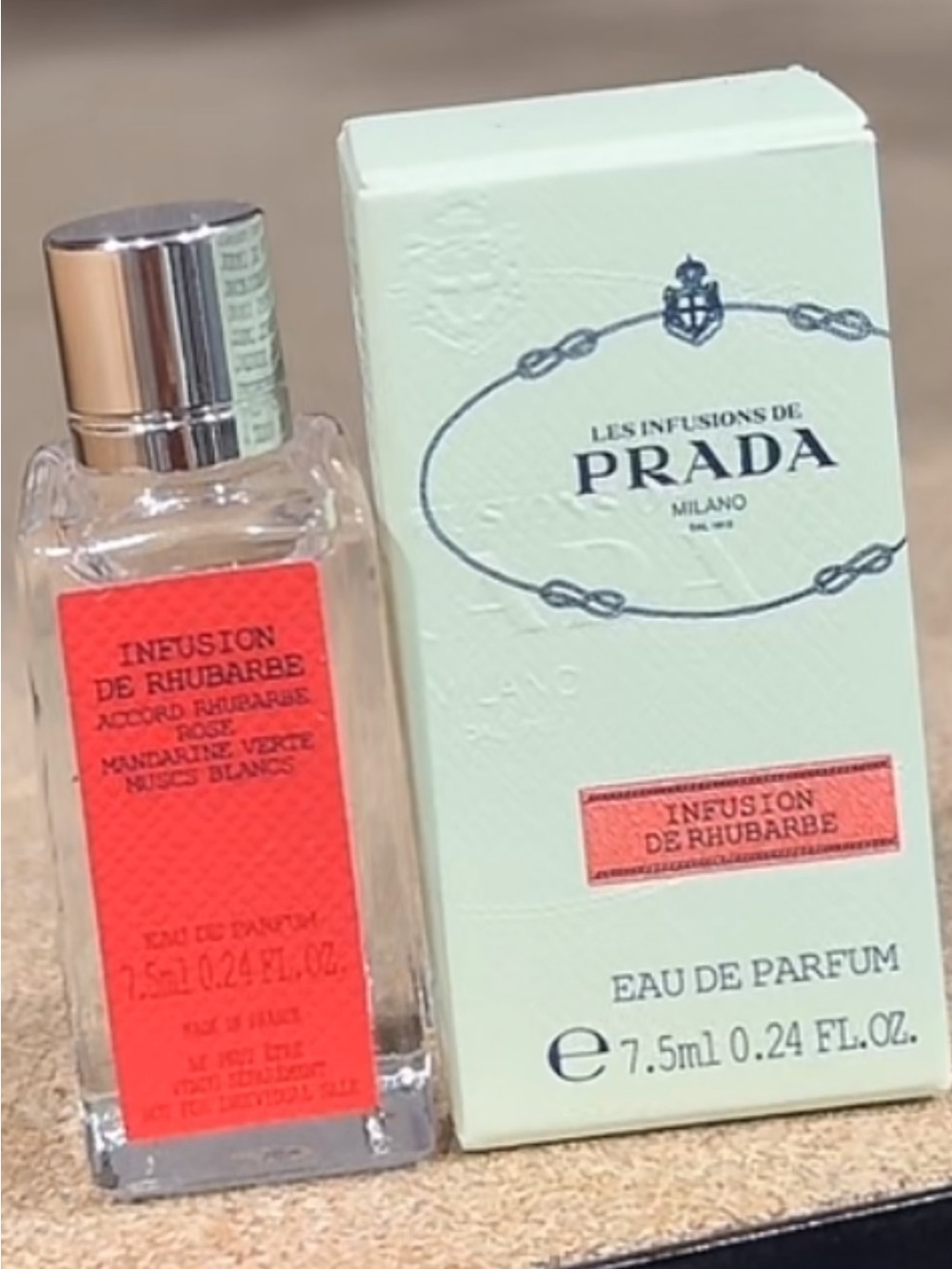 Prada Infusion de Rhubarbe Mini - Mint Green & Coral